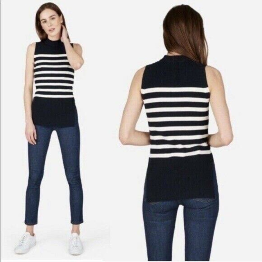 Everlane Breton Knit Sleeveless Turtleneck
